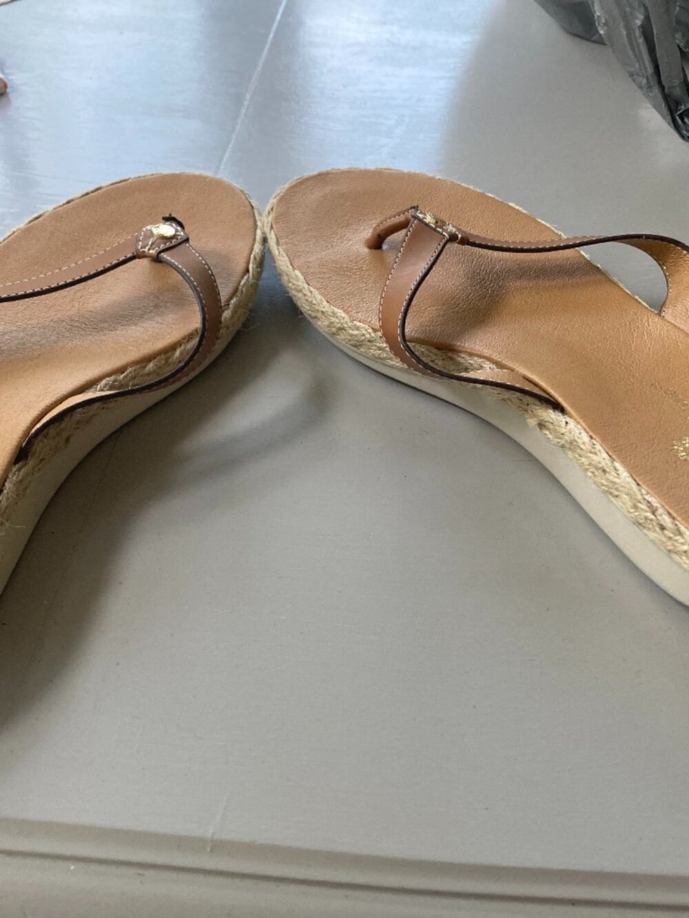 Tommy Bahama Sandals Women's 8M Brown Espadrille Resort Shoes LIKE NEW